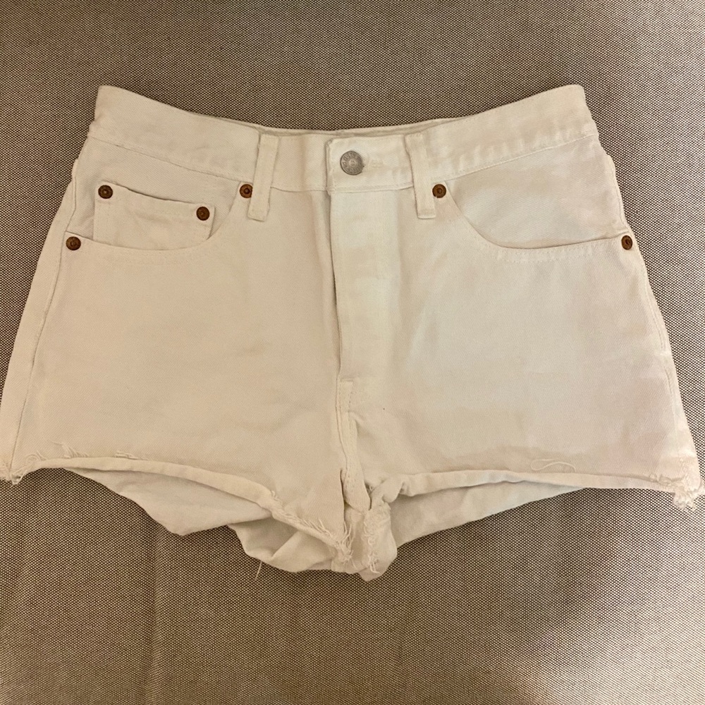 501® White Denim Levis Shorts